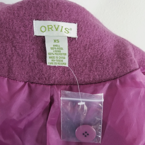 Orvis raspberry button up wool blazer size xs - Picture 5 of 8